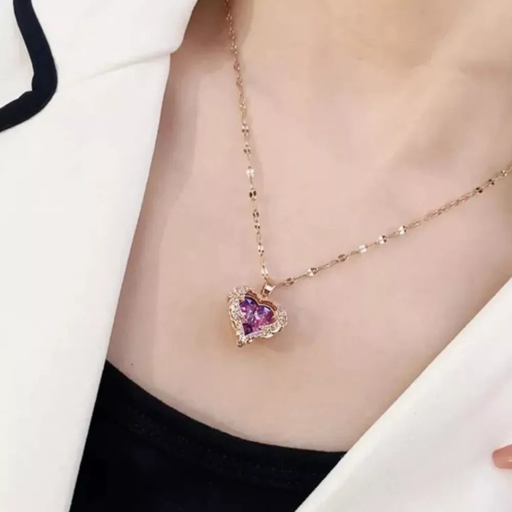 Collar De Corazon Oceano